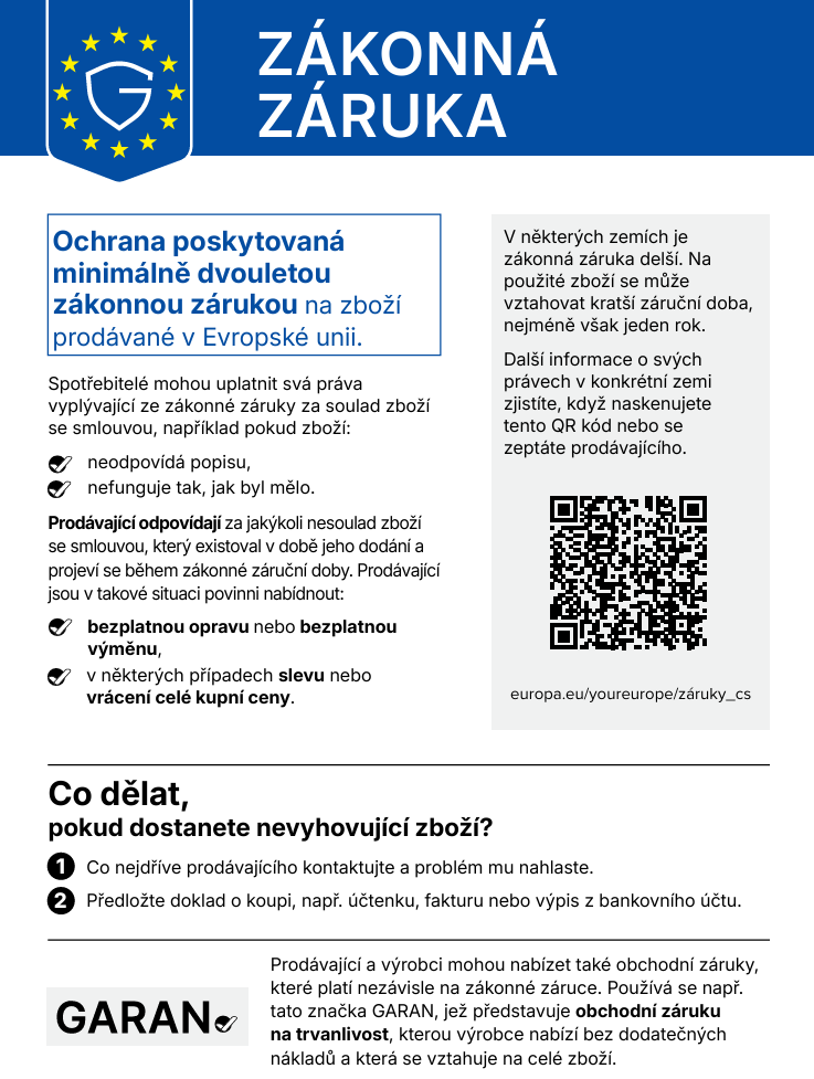 Poučení o zákonné záruce